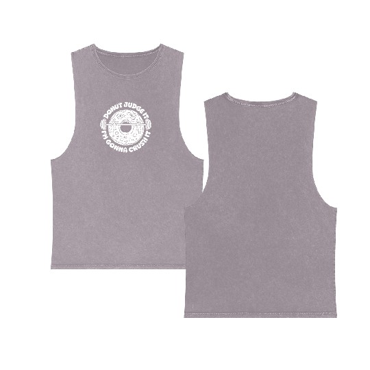 Fitness Donut Funny Donut Gym Double Sided Mineral Wash Tank Tops