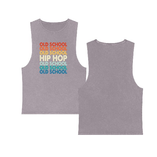 Old school hiphop Music Mixtape Double Sided Mineral Wash Tank Tops