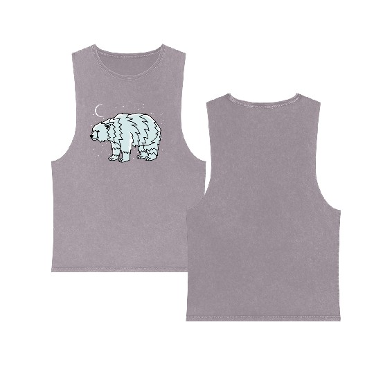 Tribal Polar Bear Indigenous Gift Double Sided Mineral Wash Tank Tops