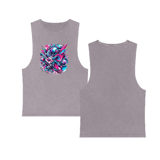 Neon Gamer's Paradise Double Sided Mineral Wash Tank Tops