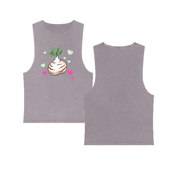 Turnip Love Valentine's Day Hearts Double Sided Mineral Wash Tank Tops