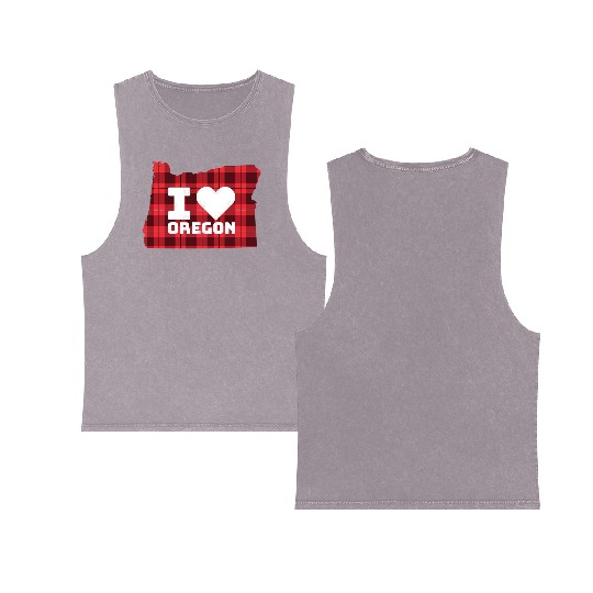 I Love Oregon Double Sided Mineral Wash Tank Tops