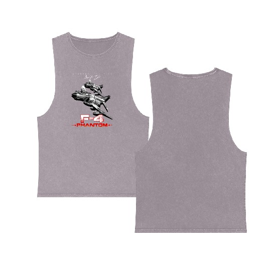F-4 Phantom Us Air Force Fighter jet Double Sided Mineral Wash Tank Tops