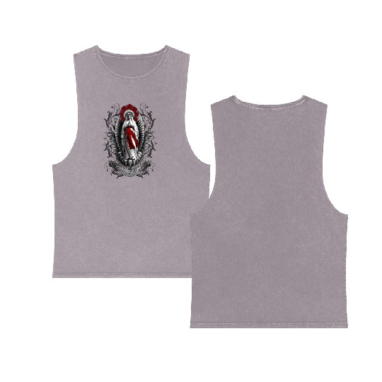 Santa Muerte, Devoción, Altar, Rituales, Oración, Double Sided Mineral Wash Tank Tops