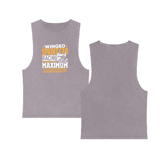 Winged Sprint Car Racing Commanding Control Double Sided Mineral Wash Tank Tops