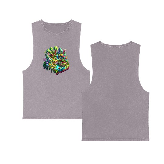 Voxel Enchanted Forest Double Sided Mineral Wash Tank Tops
