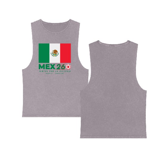 Mexico World Cup 2026 Double Sided Mineral Wash Tank Tops Soccer