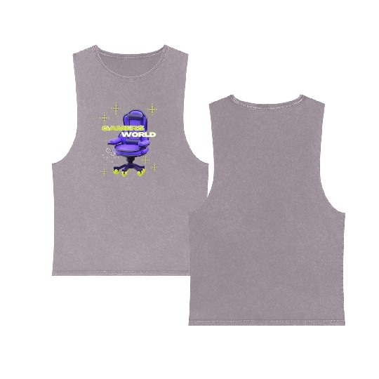Game Sports Fun! Designed by Tavia Linen Double Sided Mineral Wash Tank Tops
