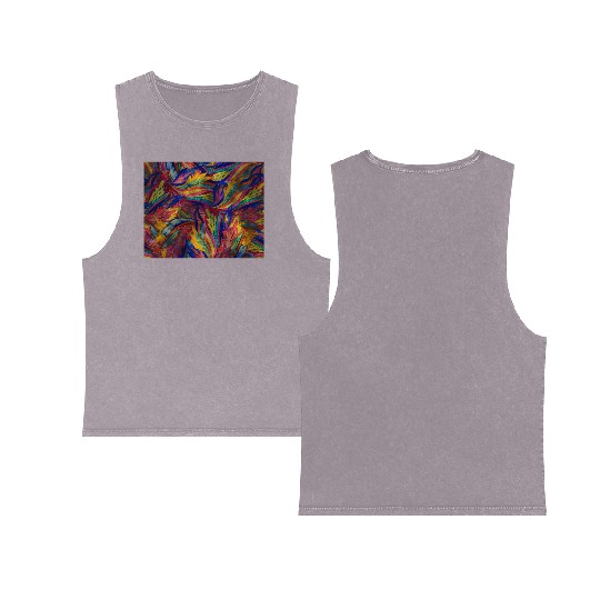 Psychedelic pattern, Retro, Vintage Double Sided Mineral Wash Tank Tops