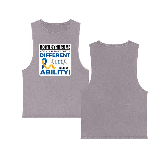 Down Syndrome Awareness Different Ability Double Sided Mineral Wash Tank Tops