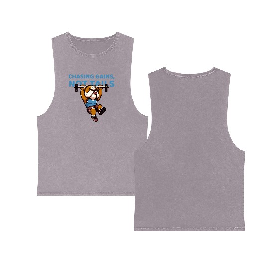 Chasing Gains, Not Tails: Bulldog Pull-Postal Service Double Sided Mineral Wash Tank Tops