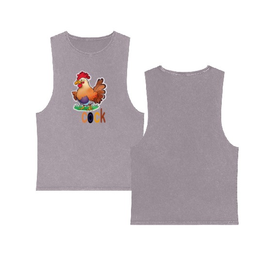 cute cock animal Double Sided Mineral Wash Tank Tops