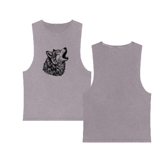 Howling Wolf #2 Double Sided Mineral Wash Tank Tops