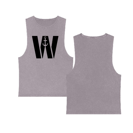 Wanchor W Anchor Essential,Hunter, pirate, ship Double Sided Mineral Wash Tank Tops