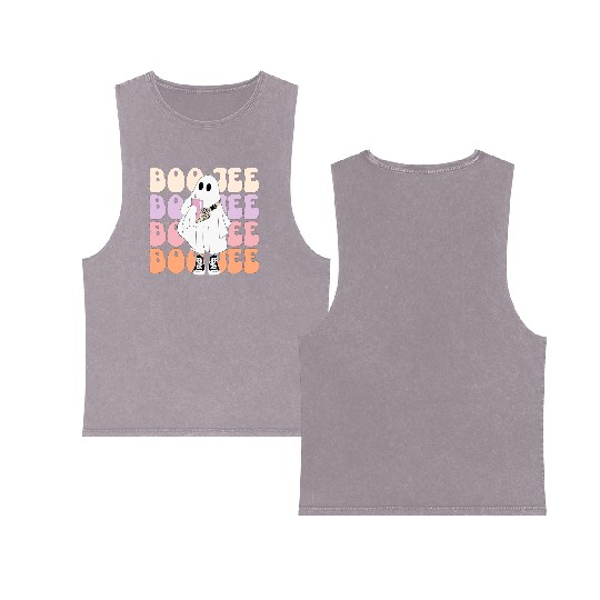 Boojee Halloween Ghost Double Sided Mineral Wash Tank Tops