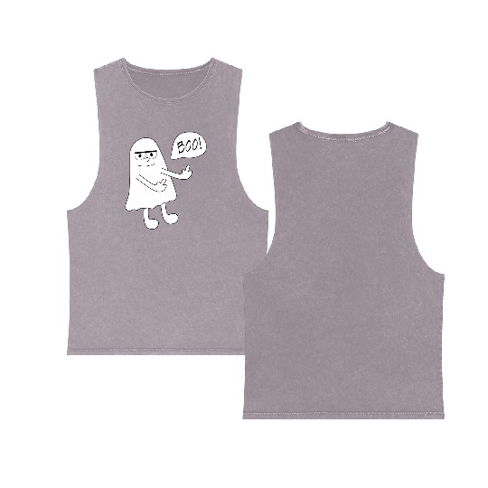 Ghost morbid middle finger Double Sided Mineral Wash Tank Tops