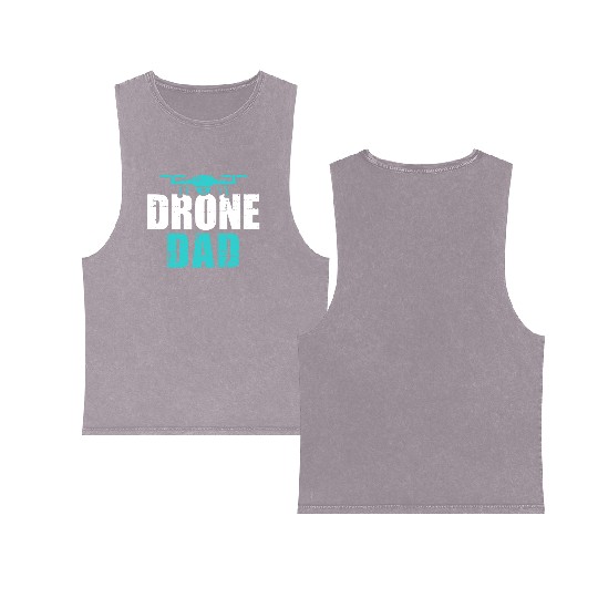 Drone dad Double Sided Mineral Wash Tank Tops