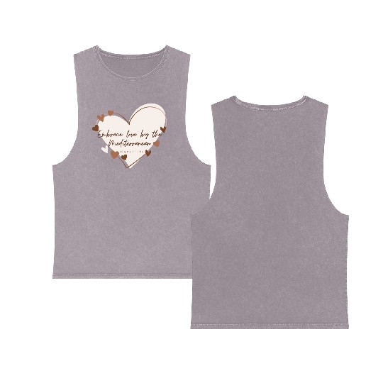 Embrace love by the Mediterranean Double Sided Mineral Wash Tank Tops