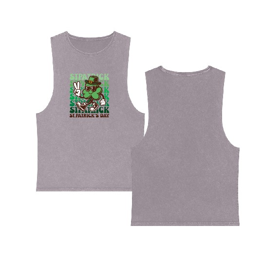 St. Patrick's Day Ireland Irish Green Double Sided Mineral Wash Tank Tops