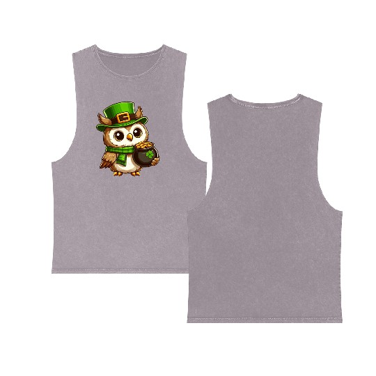 Golden Owl St. Patrick's Day Double Sided Mineral Wash Tank Tops