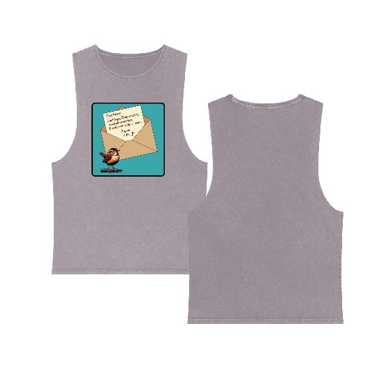 Cute Little Angry Bird Design Double Sided Mineral Wash Tank Tops