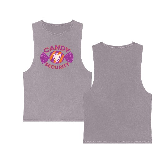 Candy Security Kids Parents Matching Birthday Double Sided Mineral Wash Tank Tops