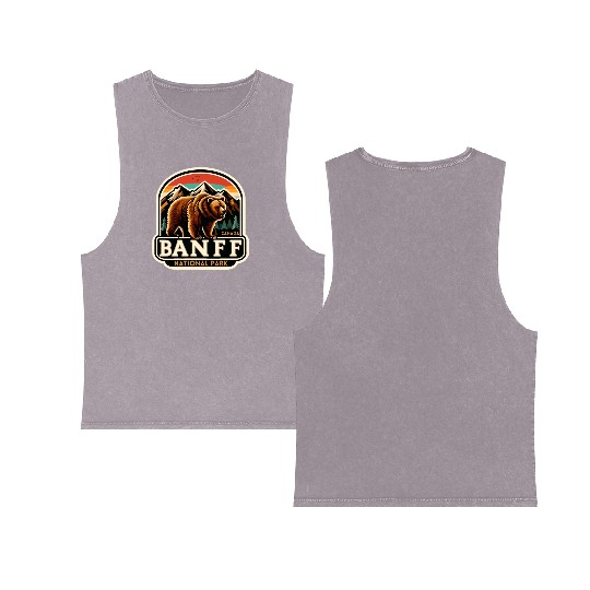 Banff National Park, Alberta Canada grizzly bears Double Sided Mineral Wash Tank Tops
