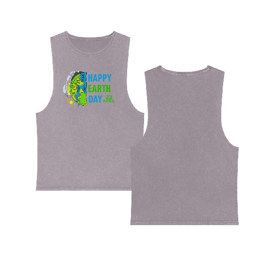 happy earth day april 22 Double Sided Mineral Wash Tank Tops