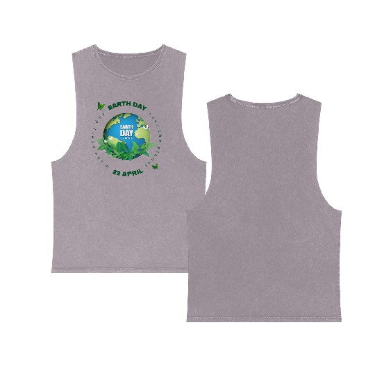 Earth day 22 april Double Sided Mineral Wash Tank Tops