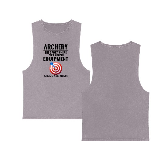 Archery Targets Archer Bullseye Shooting Sport Double Sided Mineral Wash Tank Tops