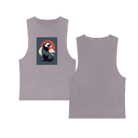 Ferret 1 - Japanese Old Vintage Double Sided Mineral Wash Tank Tops
