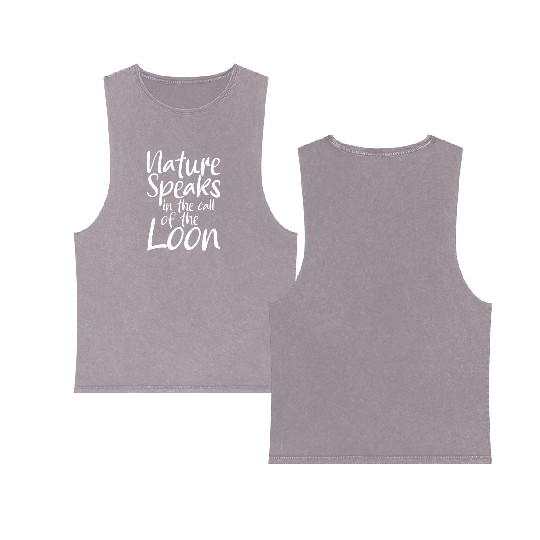 Nature Speaks In The Call Of The Loon Double Sided Mineral Wash Tank Tops