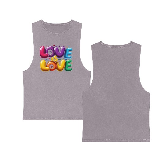 Love is Love Double Sided Mineral Wash Tank Tops