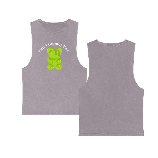 I'm A Gummy Bear Double Sided Mineral Wash Tank Tops