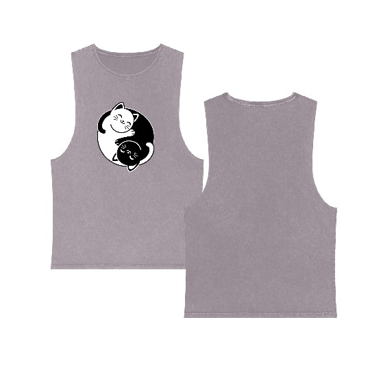 Yin and Yang Cats Double Sided Mineral Wash Tank Tops