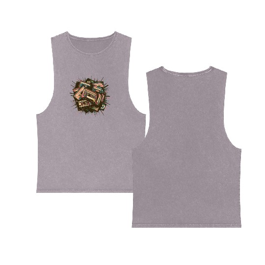 80s Retro Cassette Classic Cassette Tape for a Double Sided Mineral Wash Tank Tops