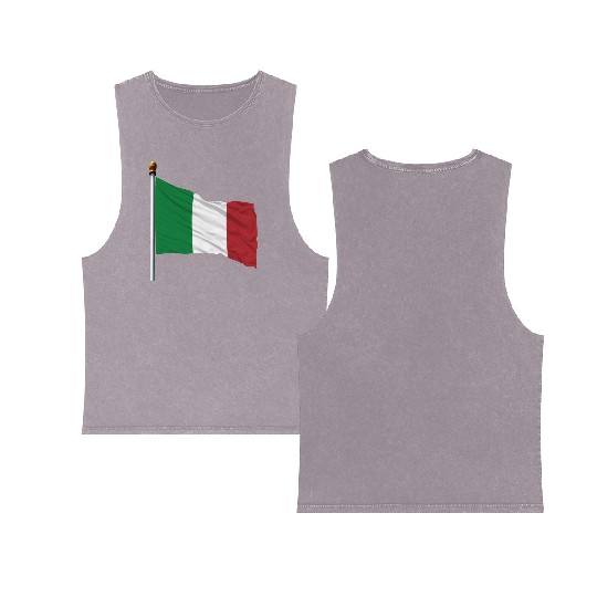 italy flag Double Sided Mineral Wash Tank Tops