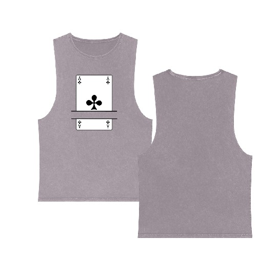 Playing card Club ace with banner space Double Sided Mineral Wash Tank Tops