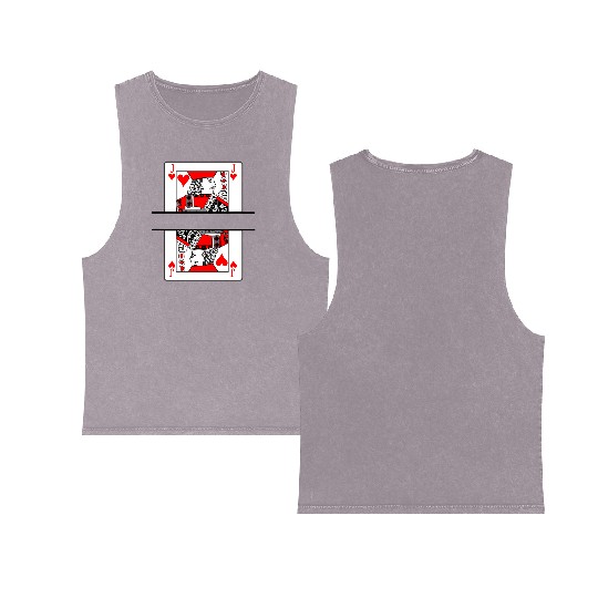 Playing card jack of hearts with banner space Double Sided Mineral Wash Tank Tops
