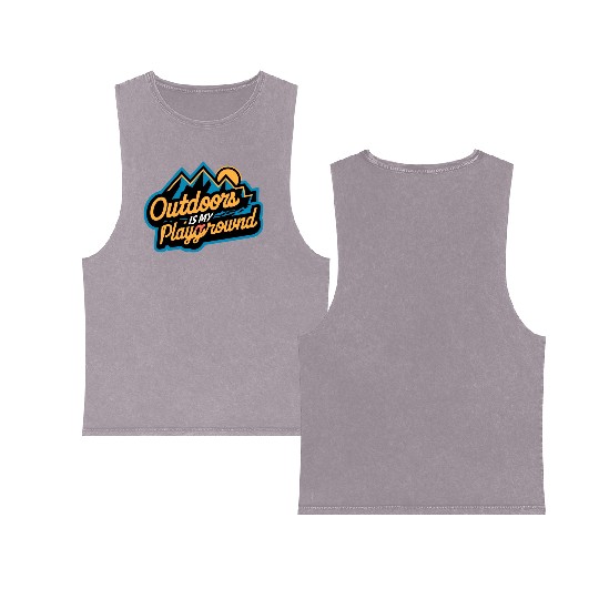 Outdoor is my Playground Double Sided Mineral Wash Tank Tops