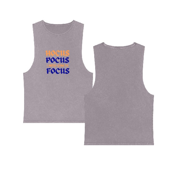 Hocus Pocus I Need Gym To Focus Double Sided Mineral Wash Tank Tops