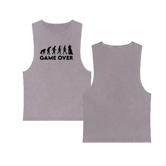 Game Over Bachelor Party Double Sided Mineral Wash Tank Tops