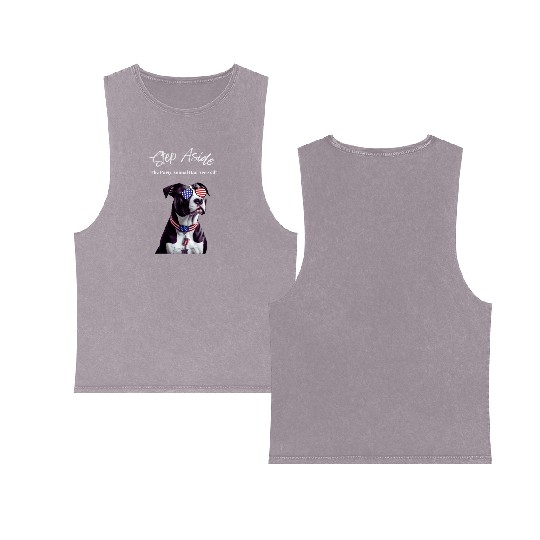 Step Aside The Party Animal Has Arrived AmStaff Double Sided Mineral Wash Tank Tops