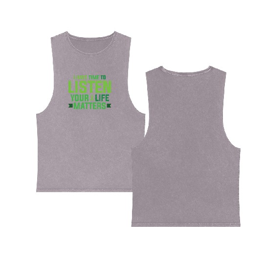 Fight The Stigma Butterfly Mental Health Double Sided Mineral Wash Tank Tops