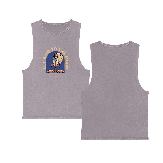 lets go to the moon Classic Double Sided Mineral Wash Tank Tops