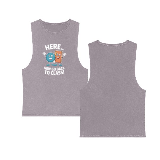 Here Now Go Back To Class School Nurse Medical Double Sided Mineral Wash Tank Tops
