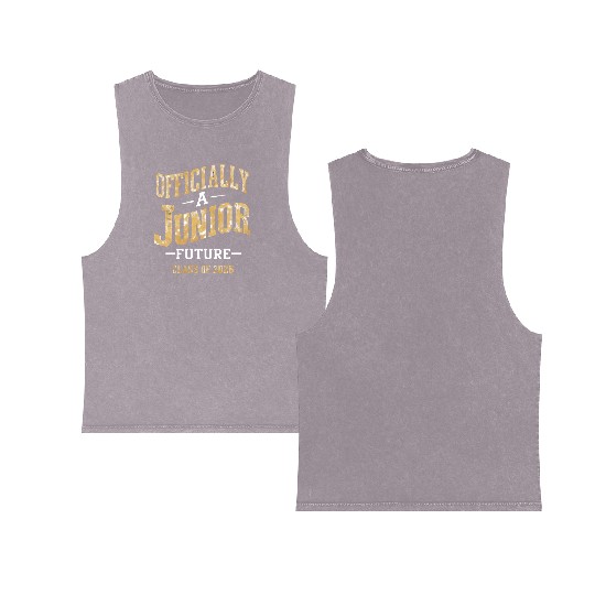 Officially A Junior Future Class of 2026 Double Sided Mineral Wash Tank Tops