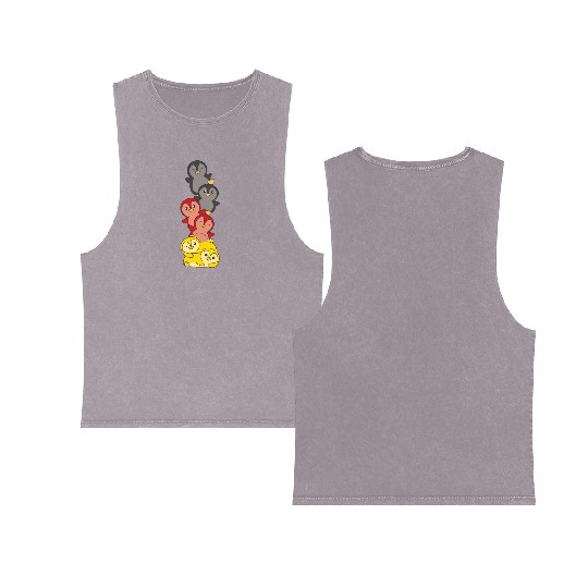 German Flag Penguin German Germany Double Sided Mineral Wash Tank Tops