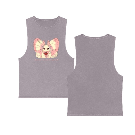 a combination of butterflies and rabbits Double Sided Mineral Wash Tank Tops