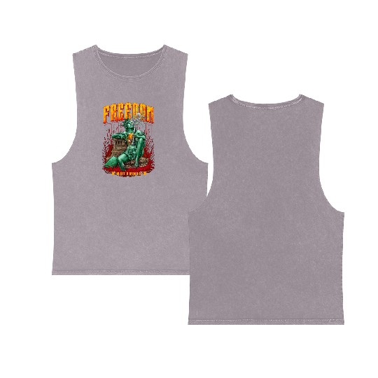 statue of liberty smoking #1 Double Sided Mineral Wash Tank Tops